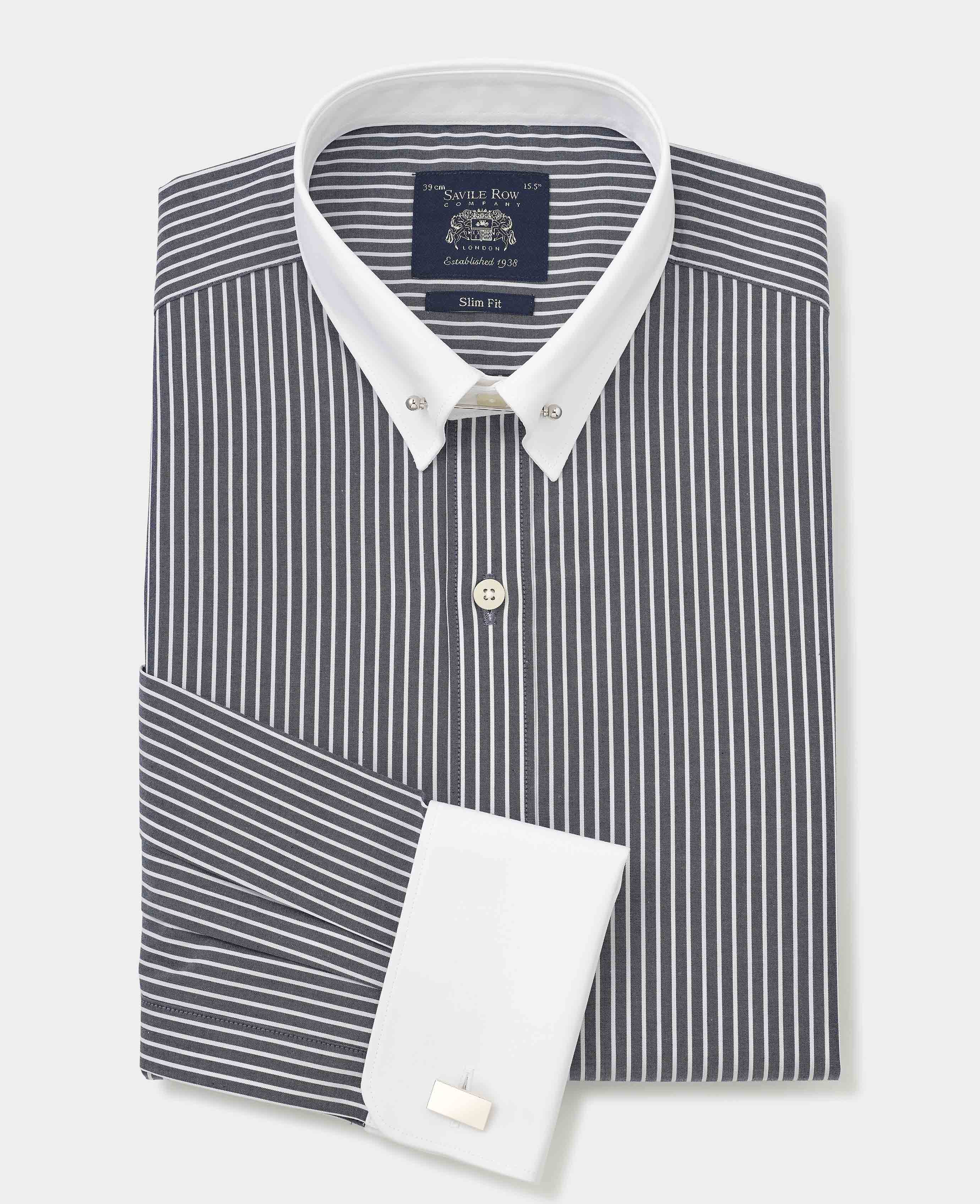 Black and white striped shirt h best sale