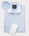 Light Blue Slim Fit Contrast Collar Shirt - Double Cuff