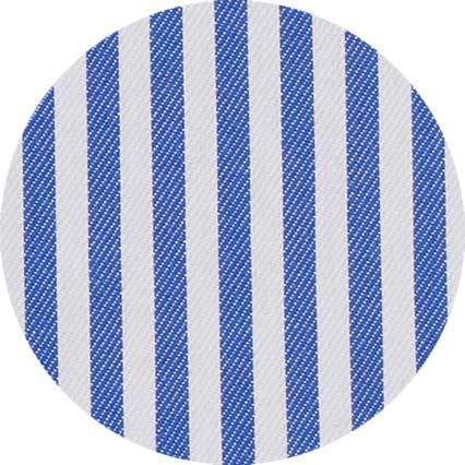 Blue Twill Stripe Classic Fit Non-Iron Formal Shirt - Single Cuff