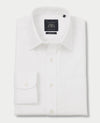 Non Iron White Twill Windsor Collar Classic Fit Formal Shirt - Single Cuff