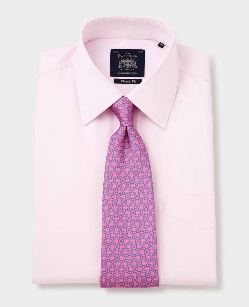 Pink Twill Classic Fit Non-Iron Formal Shirt - Double Cuff