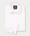 White Panama Slim Fit Non-Iron Shirt - Double Cuff