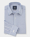 White Blue Check Classic Fit Non-Iron Formal Shirt - Single Cuff