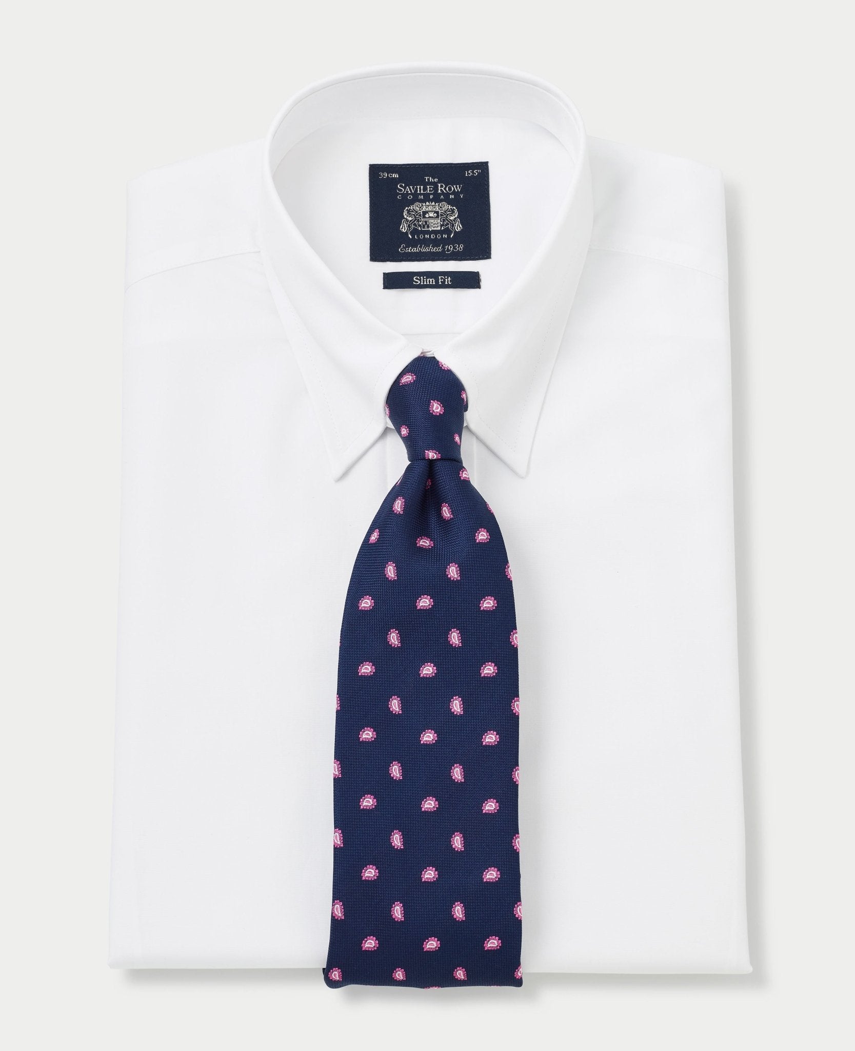 Men's White Tab Collar Slim Fit Classic Fit Formal Shirt With Single Cuffs | Savile Row Company Men's White Tab Collar Slim Fit Classic Fit Formal Shirt With Single Cuffs | Savile Row Company