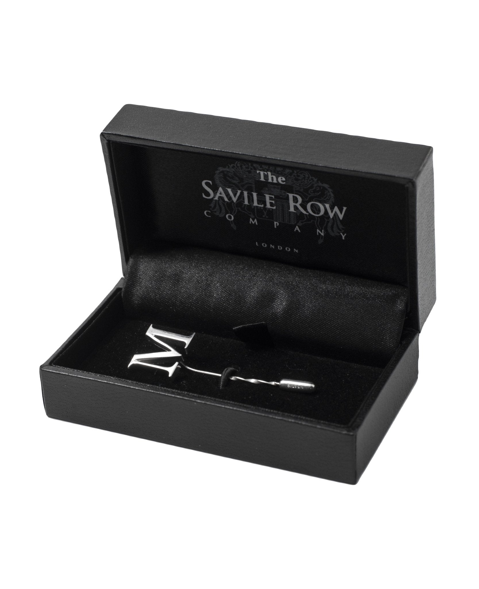 Mens Custom Letter Lapel Pin In Sterling Silver | Savile Row Company