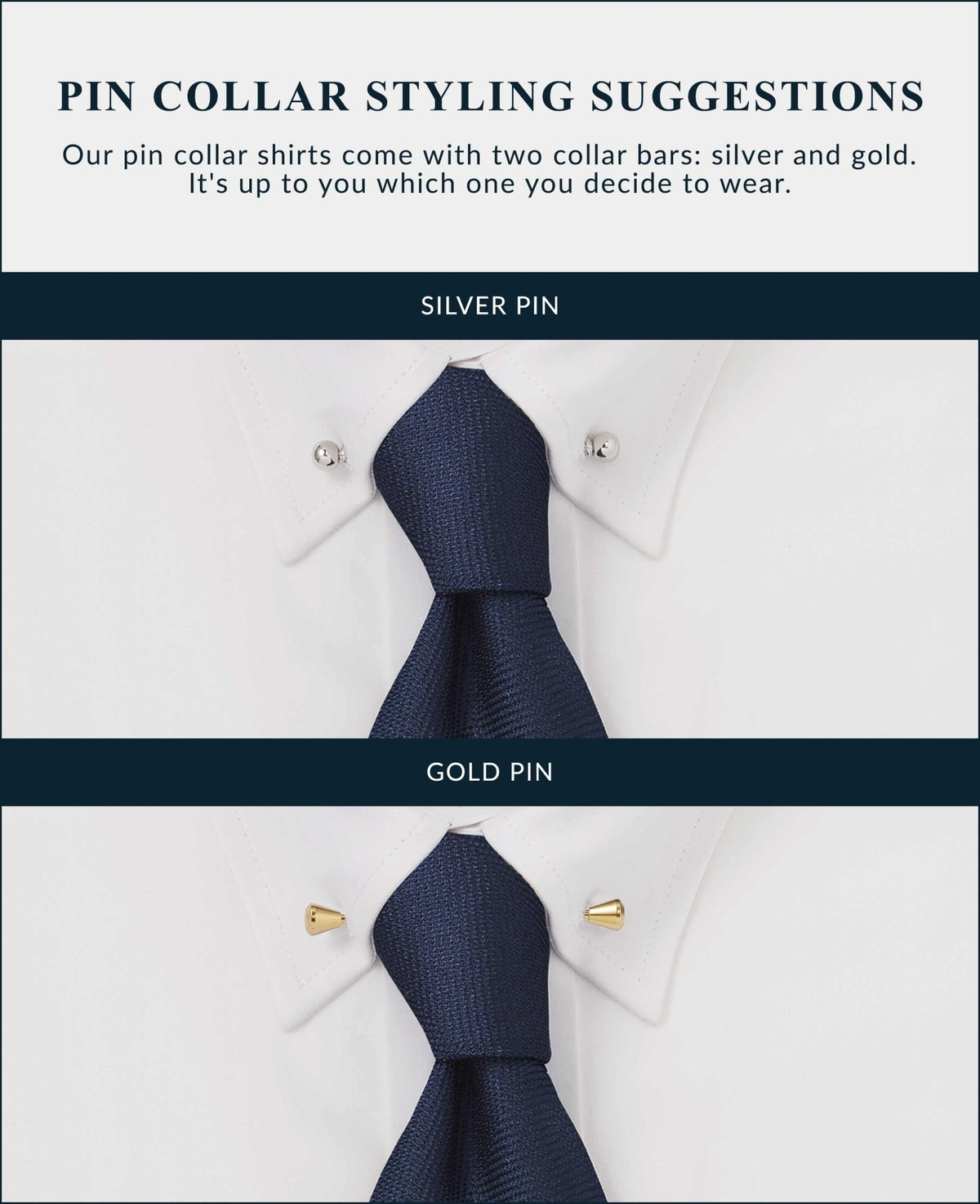 Pin collar shirt styling options