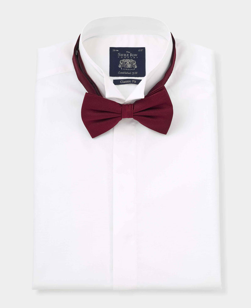 Men's White Classic Fit Wing Collar Formal Shirt With Double Cuffs