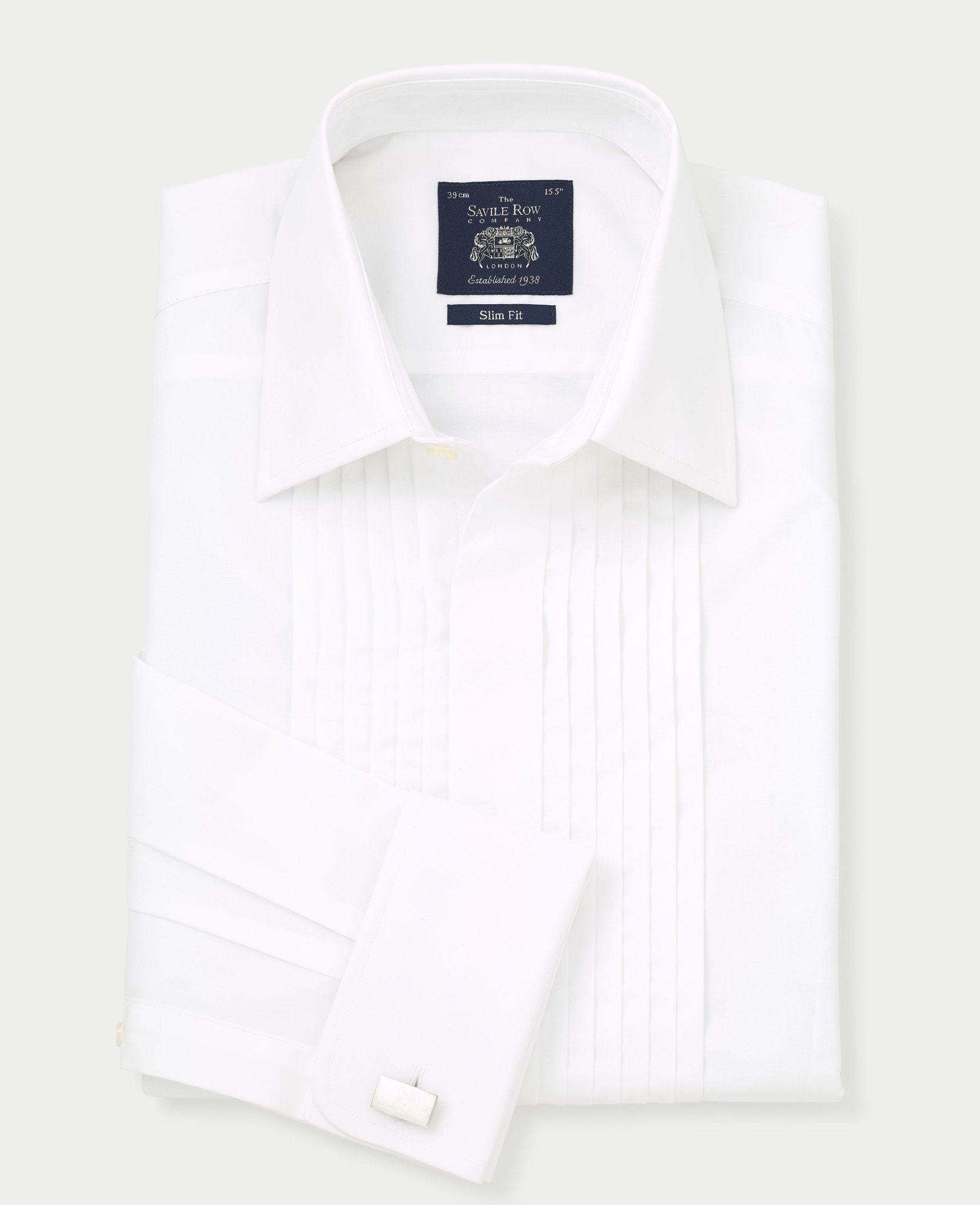 Men's White Pleated Slim Fit Evening Formal Shirt With Double Cuffs | Savile Row Company Men's White Pleated Slim Fit Evening Formal Shirt With Double Cuffs | Savile Row Company