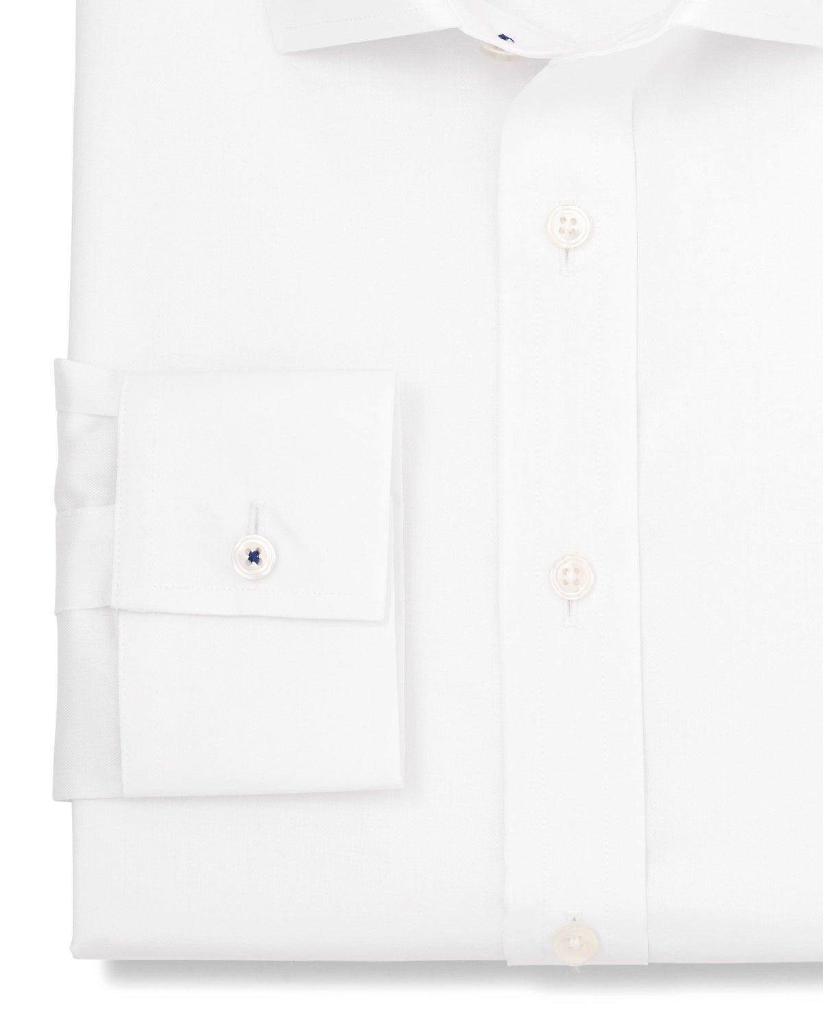 Barnaby White Stretch Poplin Made To Measure Shirt cuff detail