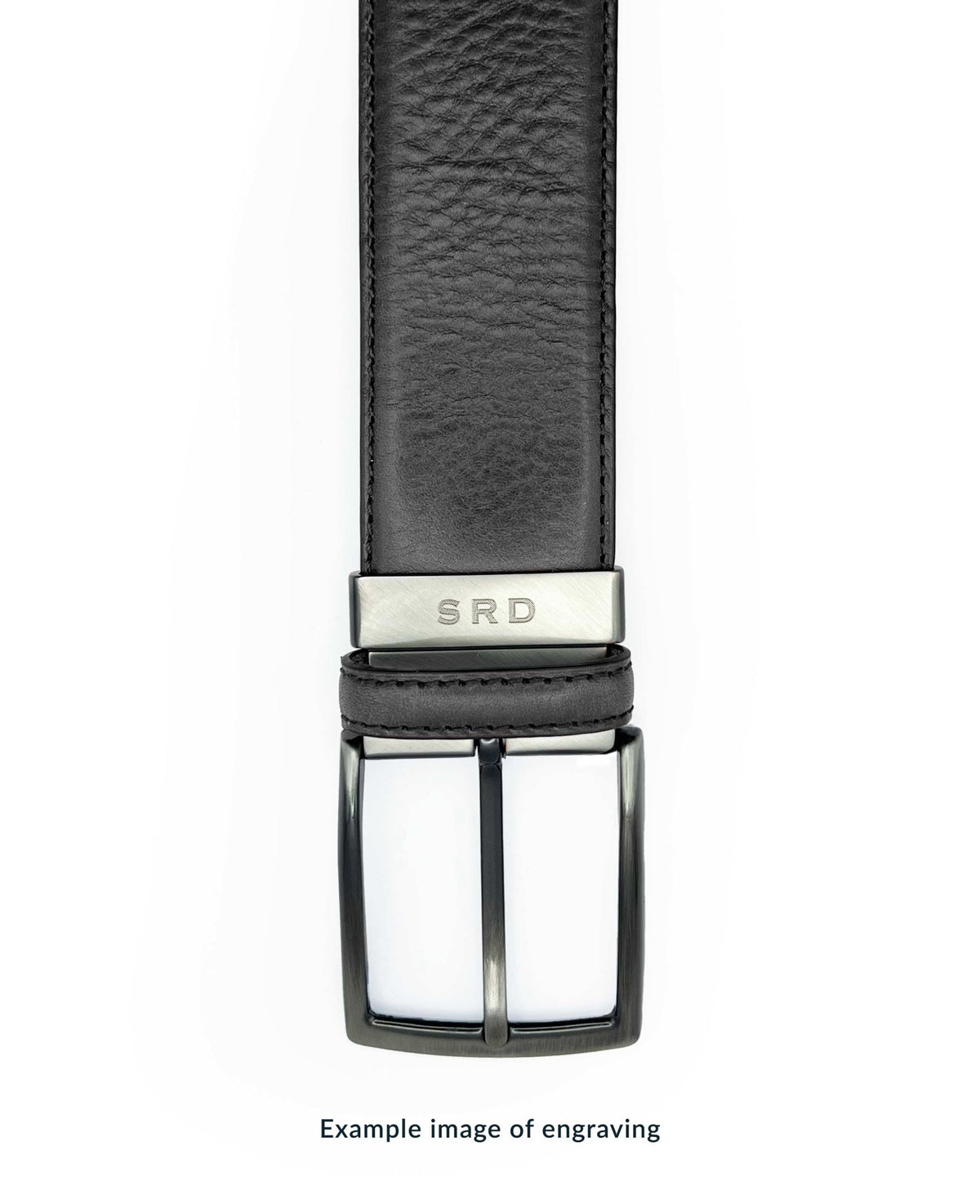 Men's Black Smooth Leather Belt flat