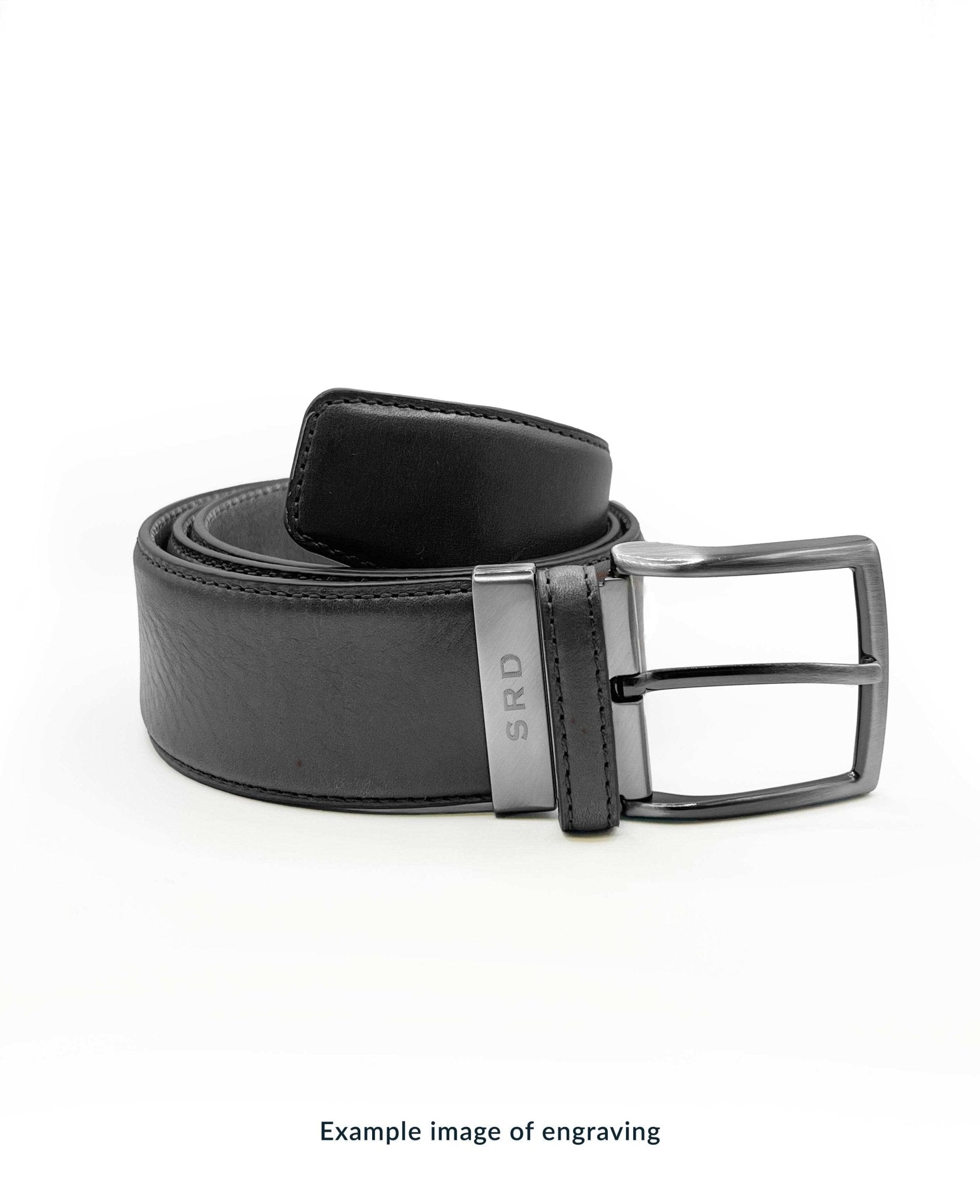 Men's Navy And Black Leather Reversible Belt | Savile Row Company