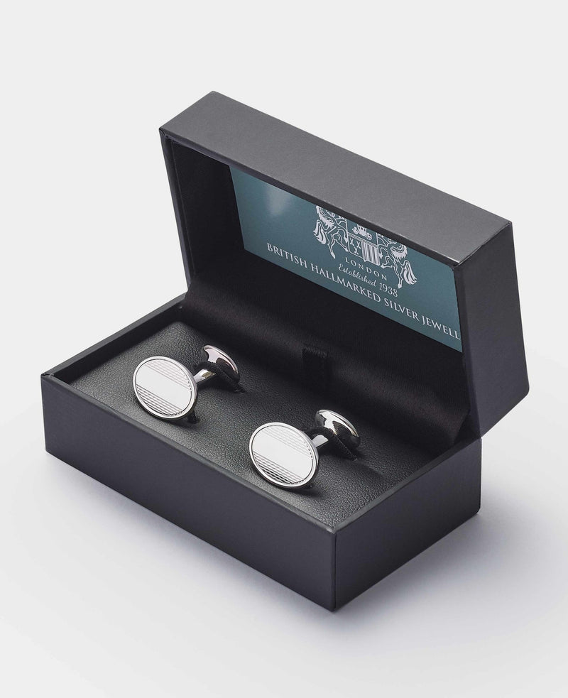 Sterling Silver Turned Push Cufflinks