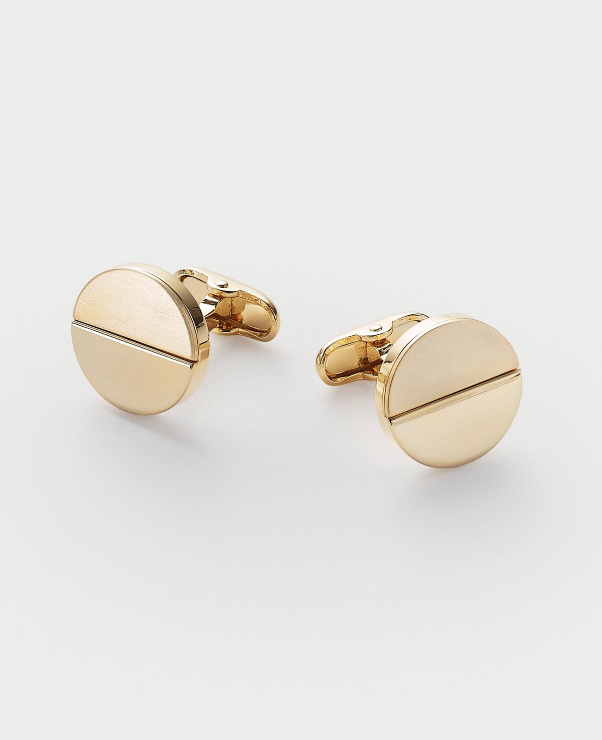 Men's Gold Rhodium Plated Circle Cufflinks
