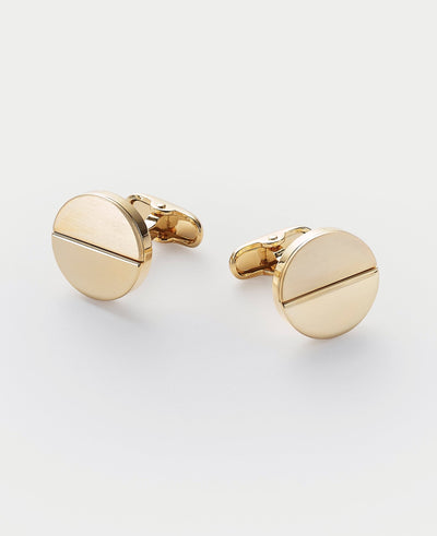 Gold Plated Circle Cufflinks