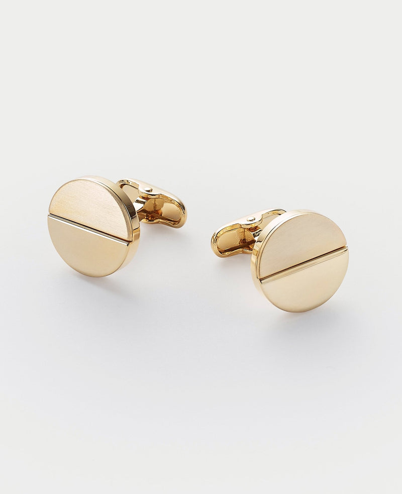 Gold Plated Circle Cufflinks
