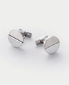 Silver Rhodium Plated Circle Cufflinks