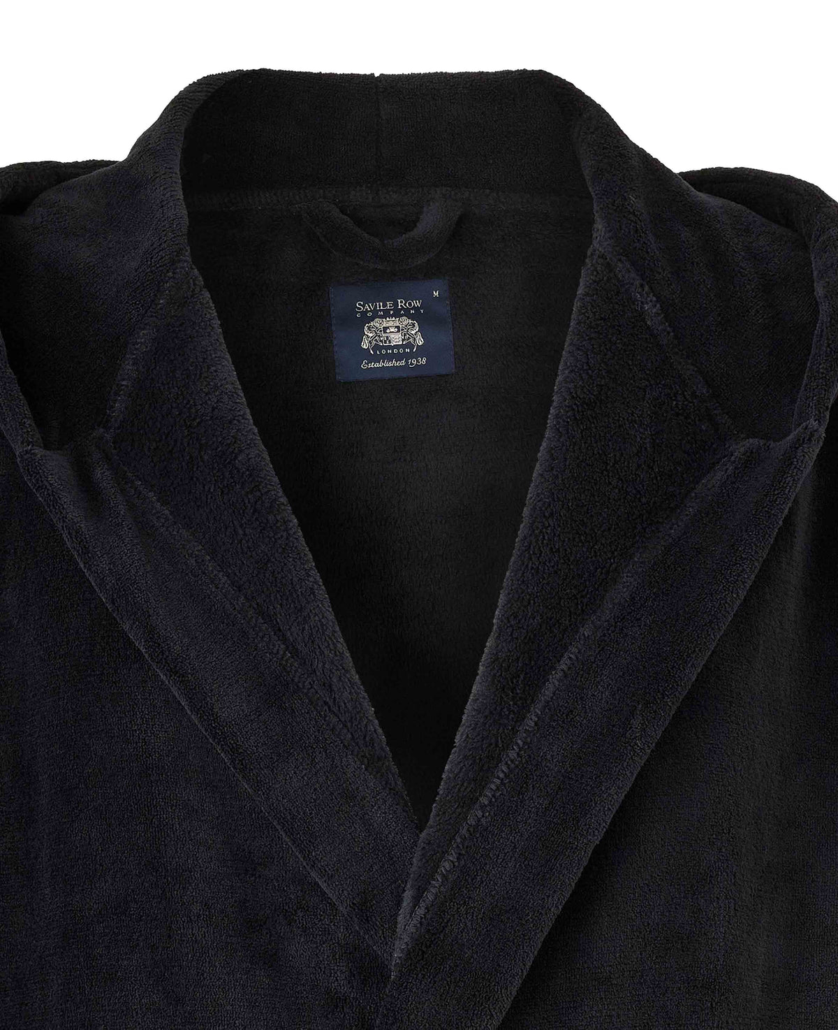 Black Hooded Fleece Dressing Gown