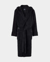 Black Hooded Fleece Dressing Gown