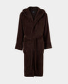 Chocolate Brown Hooded Fleece Dressing Gown