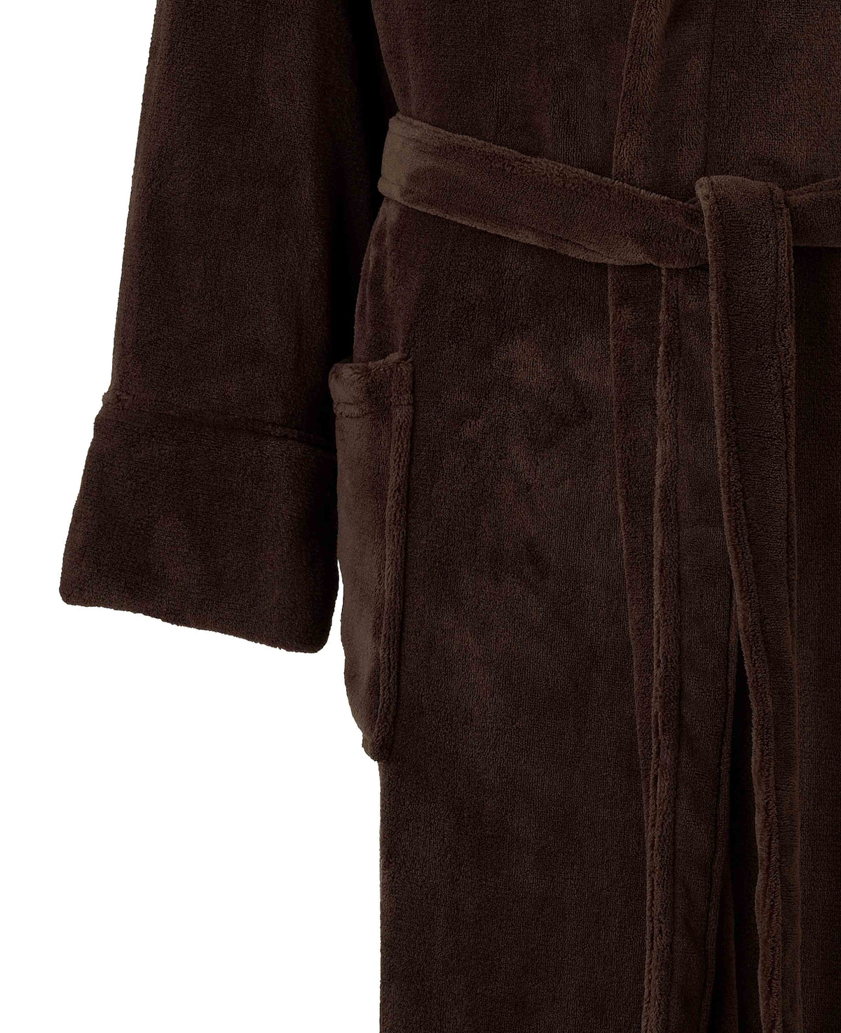 Chocolate Brown Hooded Fleece Dressing Gown