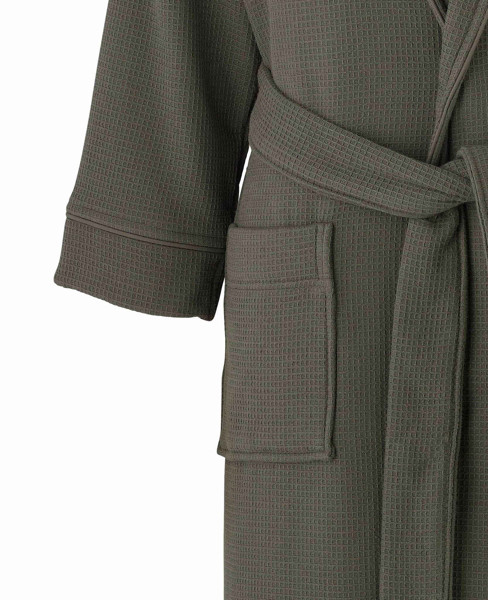 Men's Grey Cotton Waffle Dressing Gown With Fleece Lining | Savile Row Company Men's Grey Cotton Waffle Dressing Gown With Fleece Lining | Savile Row Company