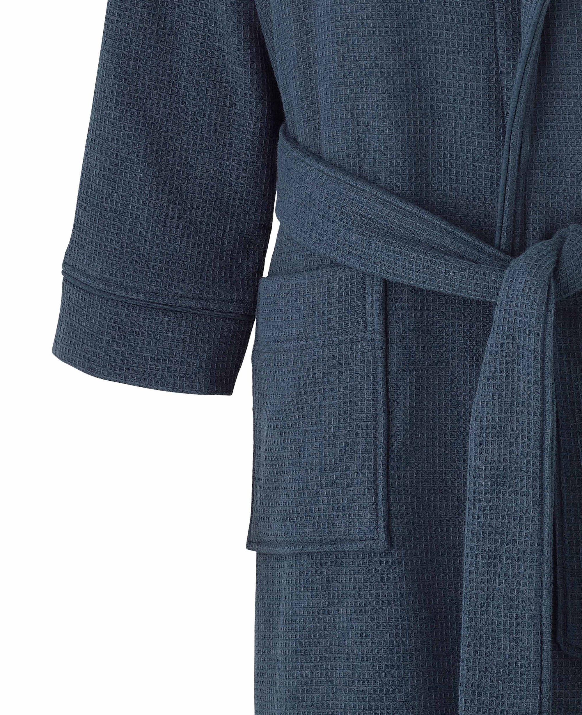 fleece lined waffle dressing gown Men's Navy Cotton Waffle Dressing Gown With Fleece Lining