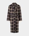 Beige Navy Check Snuggle Fleece Dressing Gown