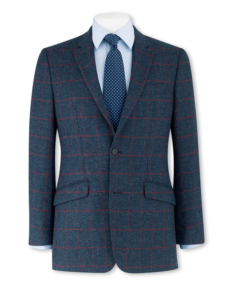 Navy Red Check Classic Fit Sports Jacket [RTC]