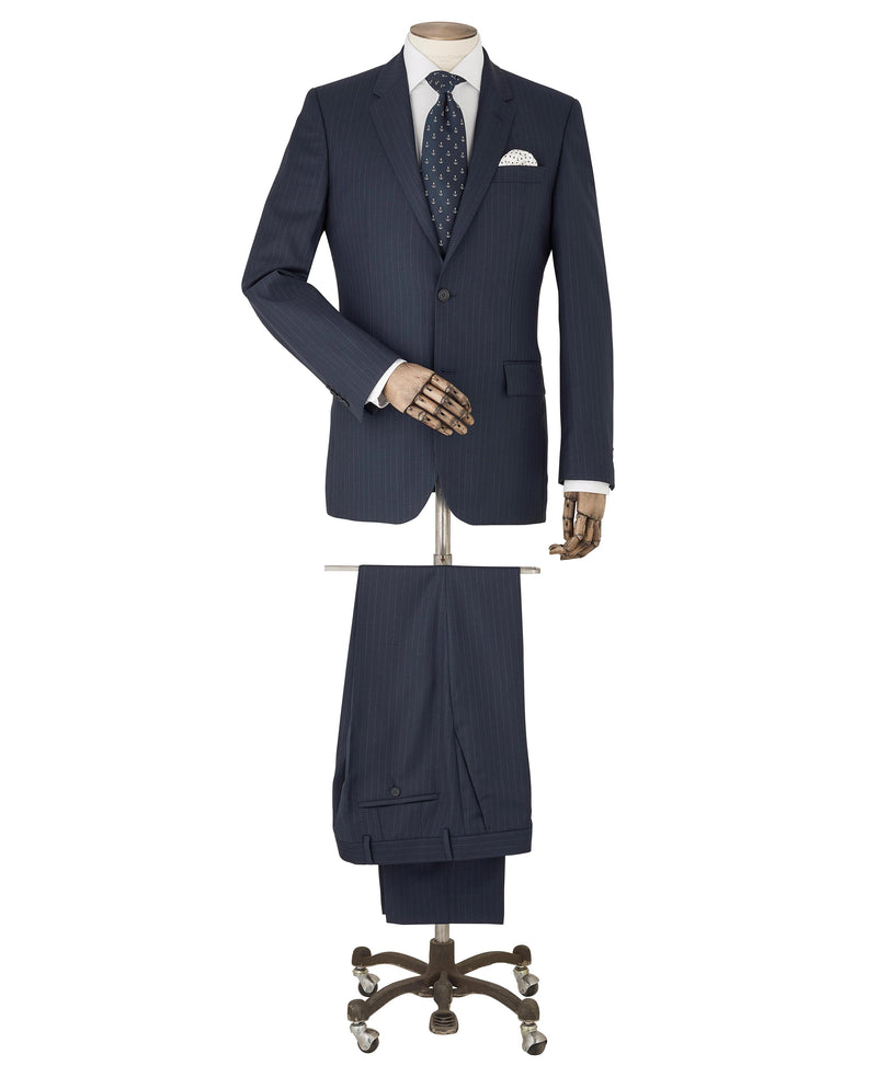Men's Navy Stripe Tailored Suit - One Size