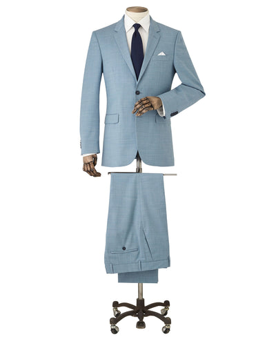 Light Blue Wool-Blend Tailored Suit