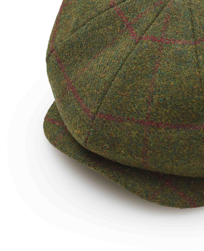 Green Wool Check Gatsby Flat Cap