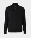 Black Merino Wool Quarter Zip Jumper