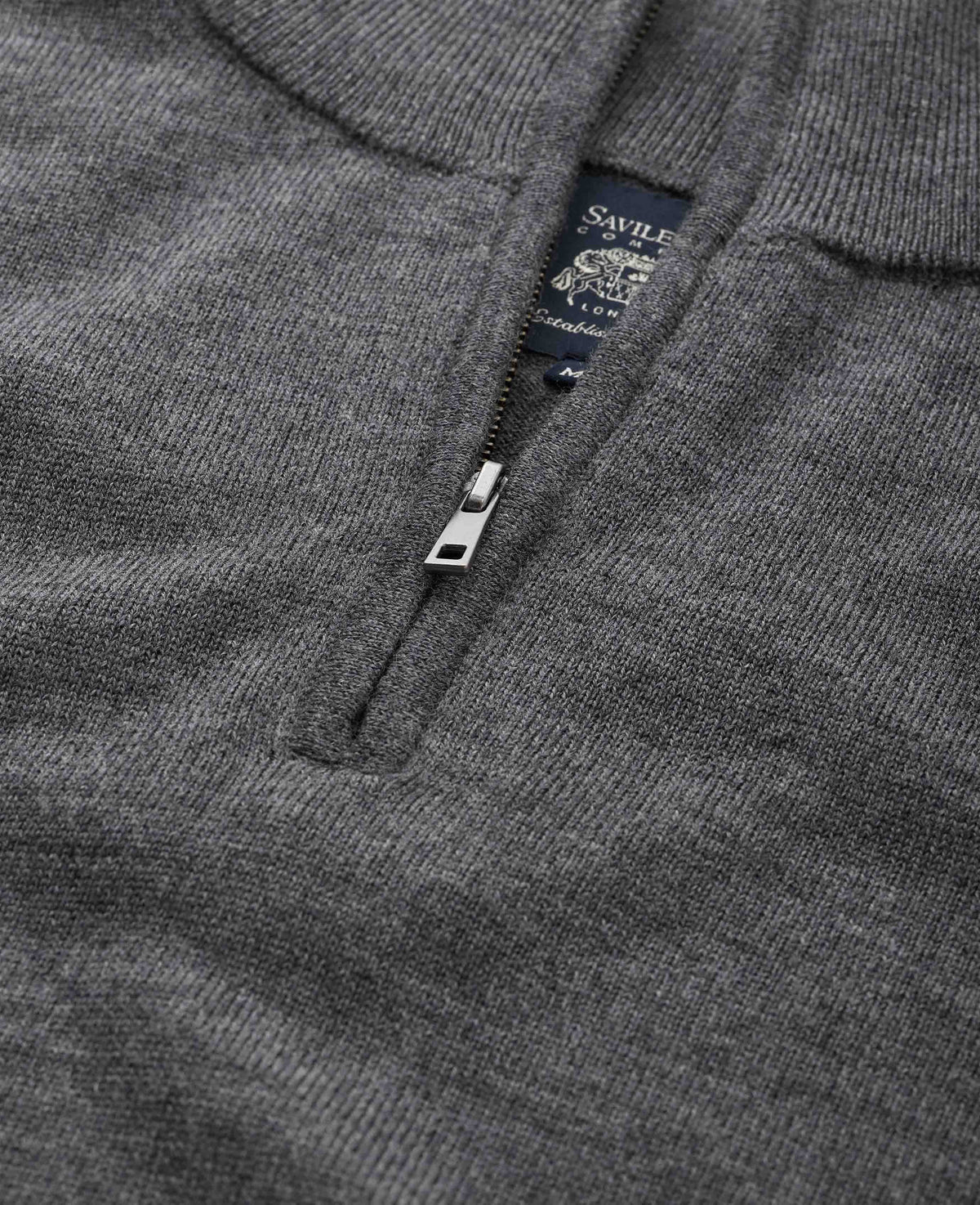 Dark Grey Merino Wool Quarter Zip Jumper