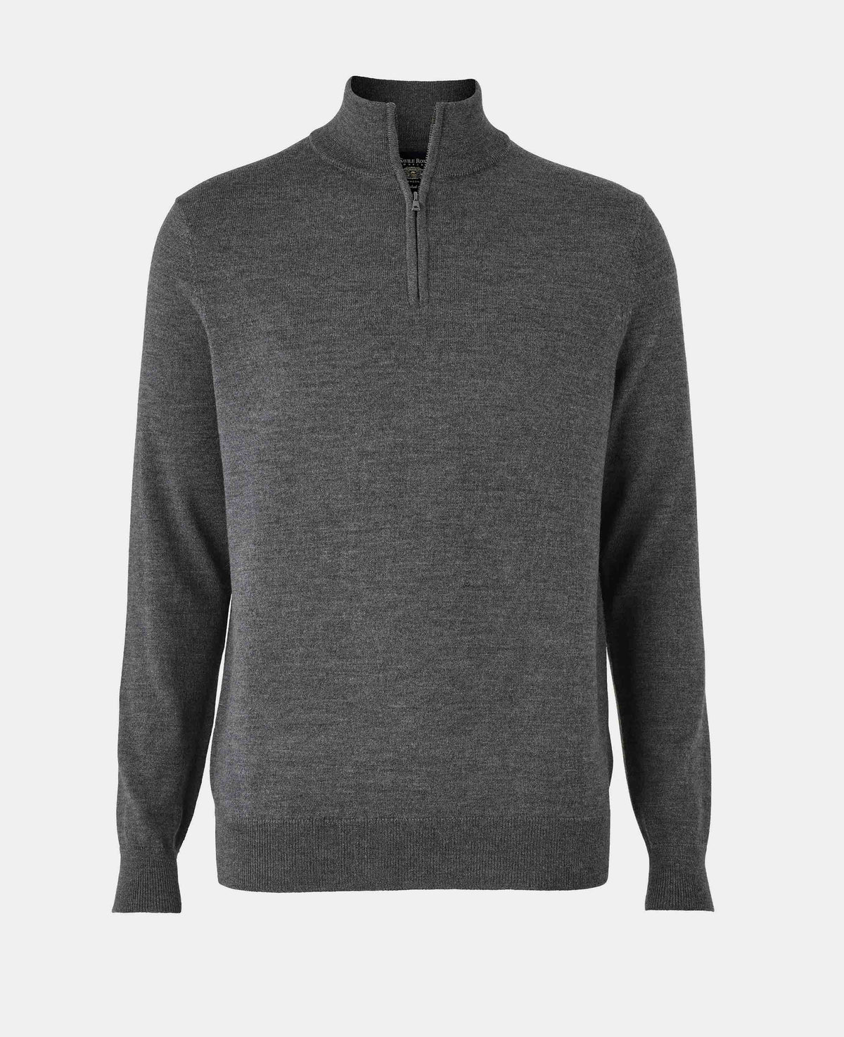 Dark Grey Merino Wool Quarter Zip Jumper