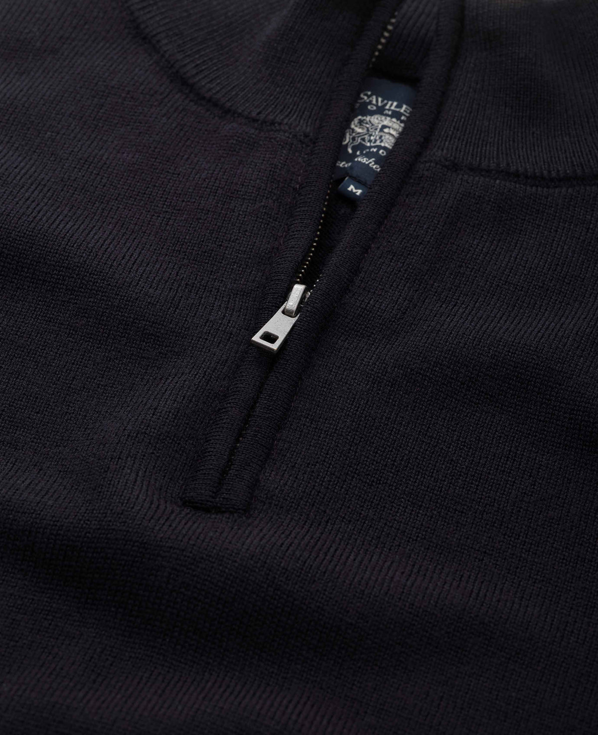 Navy Merino Wool Quarter Zip Jumper