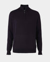 Navy Merino Wool Quarter Zip Jumper