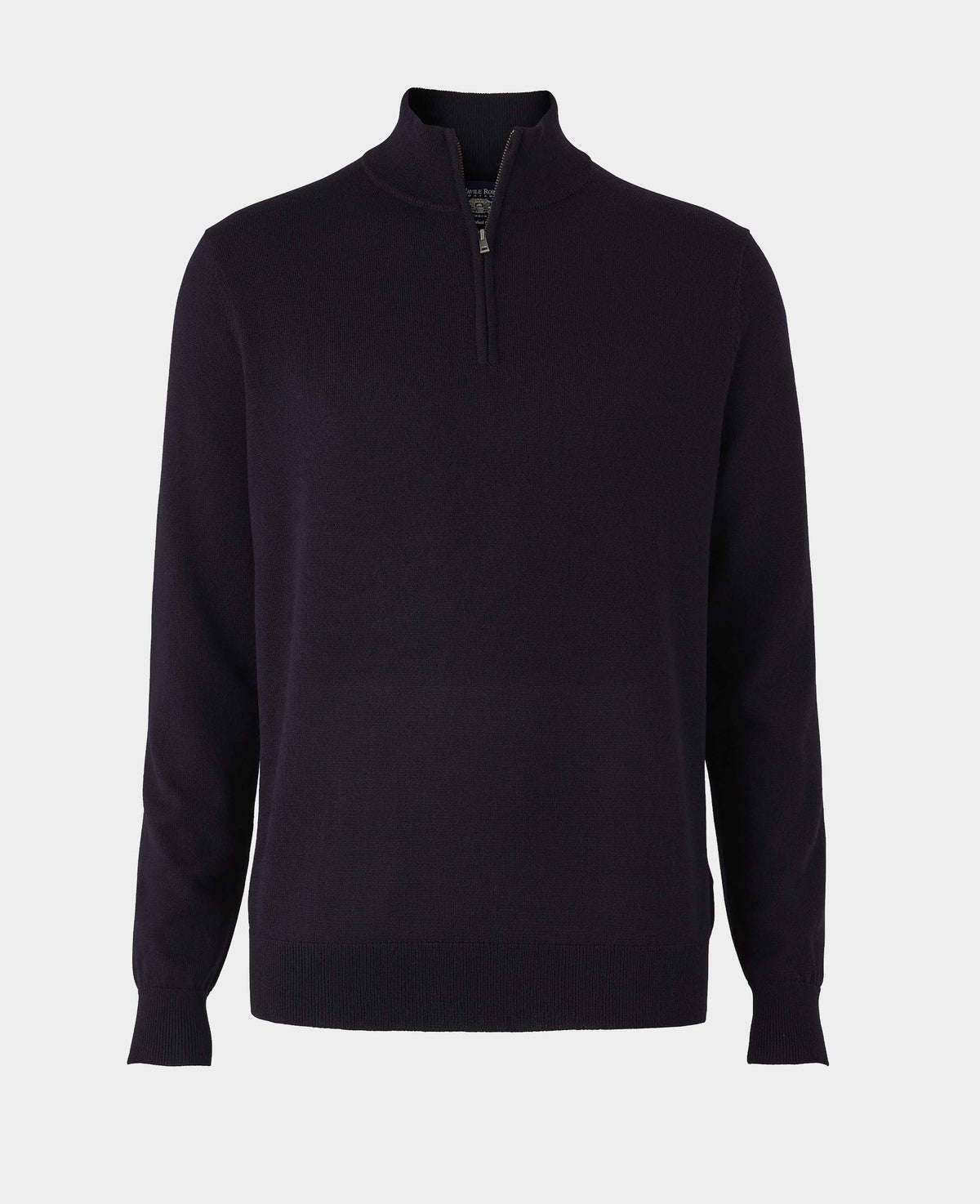 Navy Merino Wool Quarter Zip Jumper