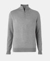 Light Grey Merino Wool Quarter Zip Jumper