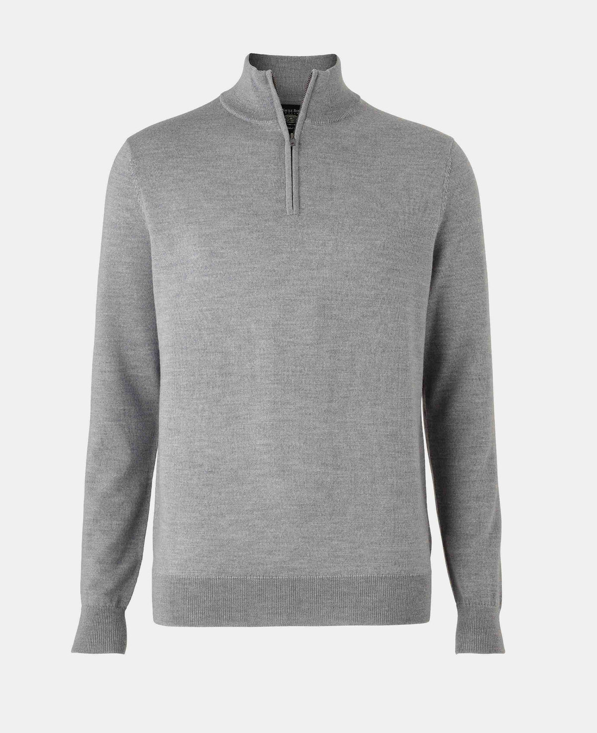 Light Grey Merino Wool Quarter Zip Jumper