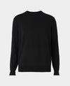 Black Merino Wool Crew Neck Jumper
