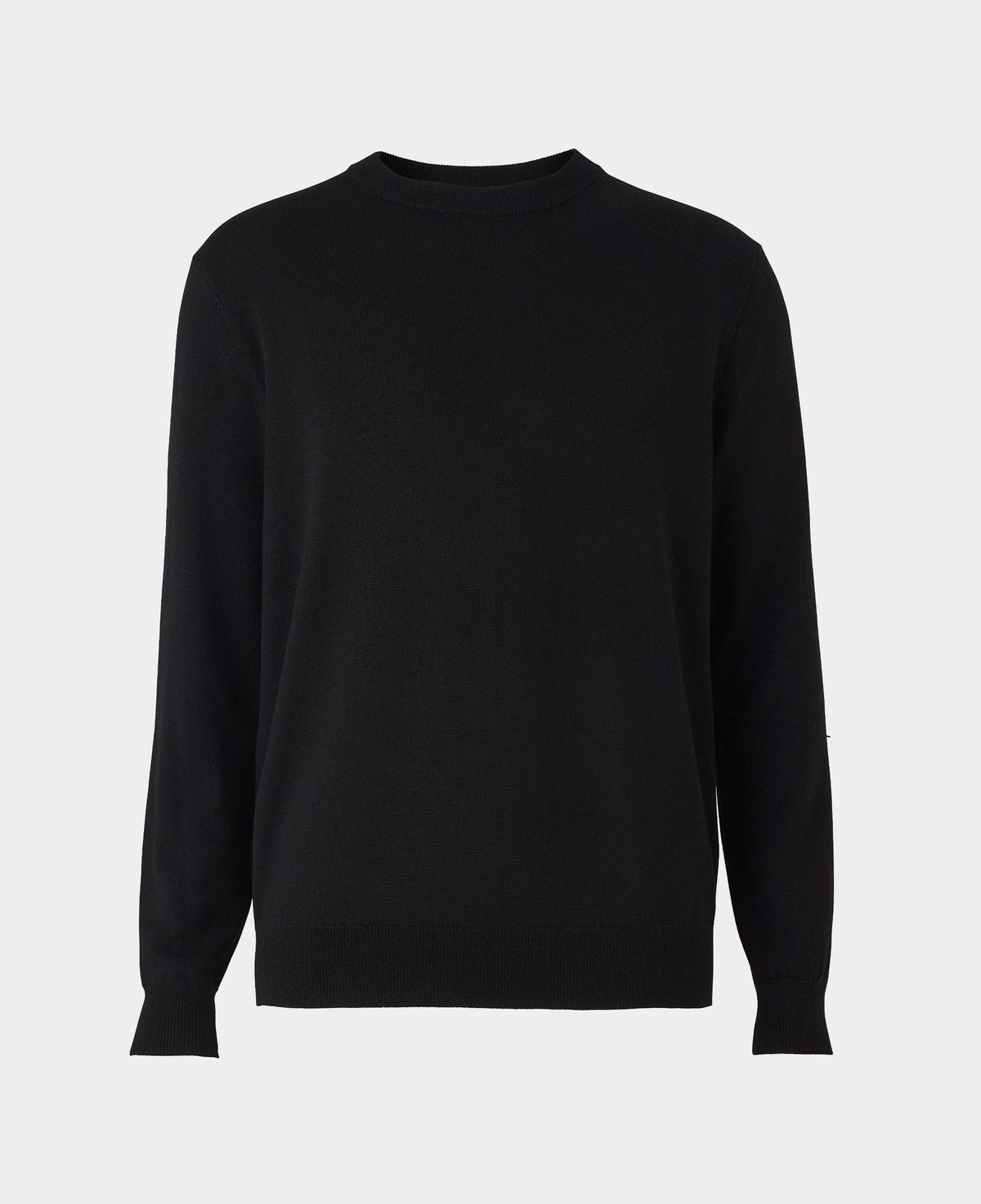 Black Merino Wool Crew Neck Jumper
