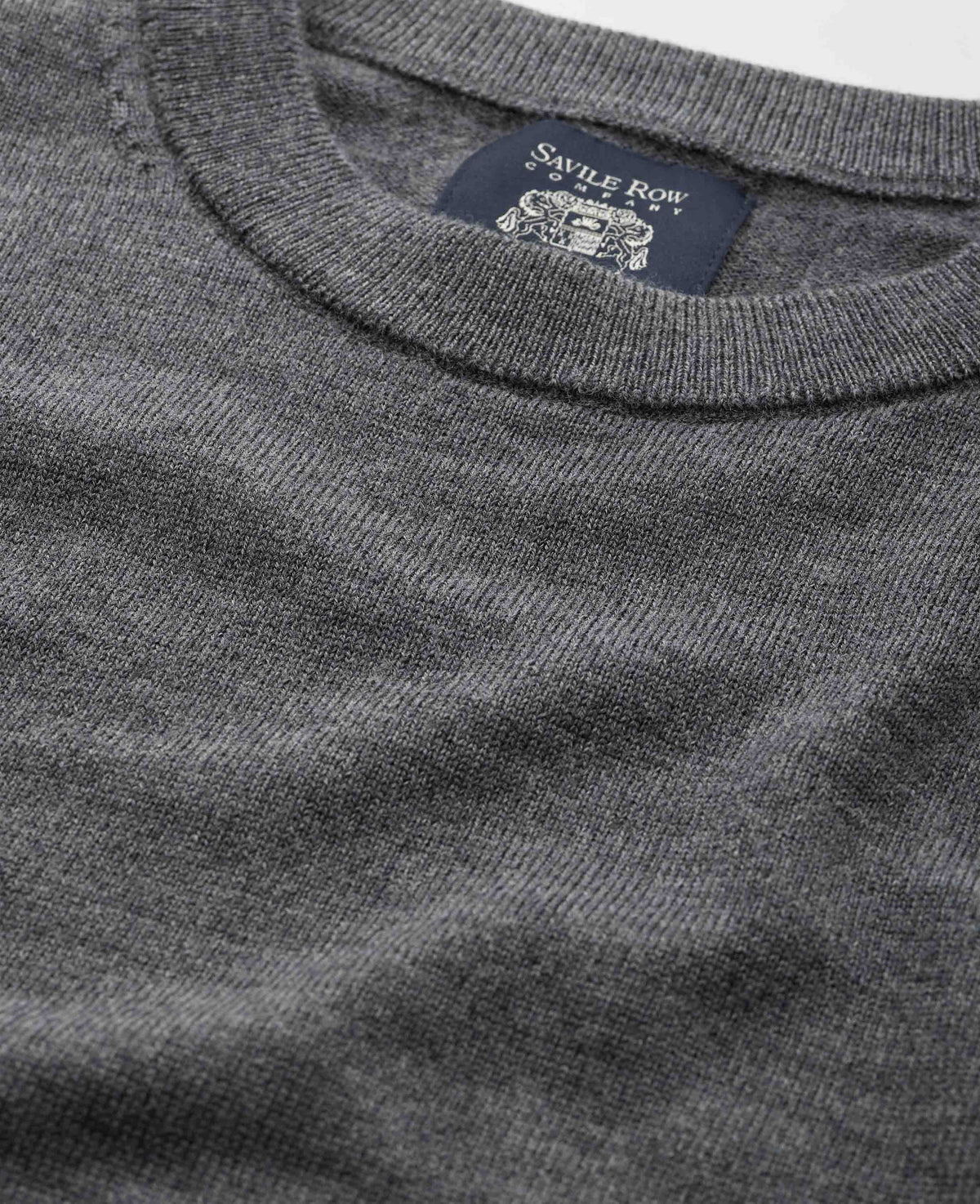 Dark Grey Merino Wool Crew Neck Jumper
