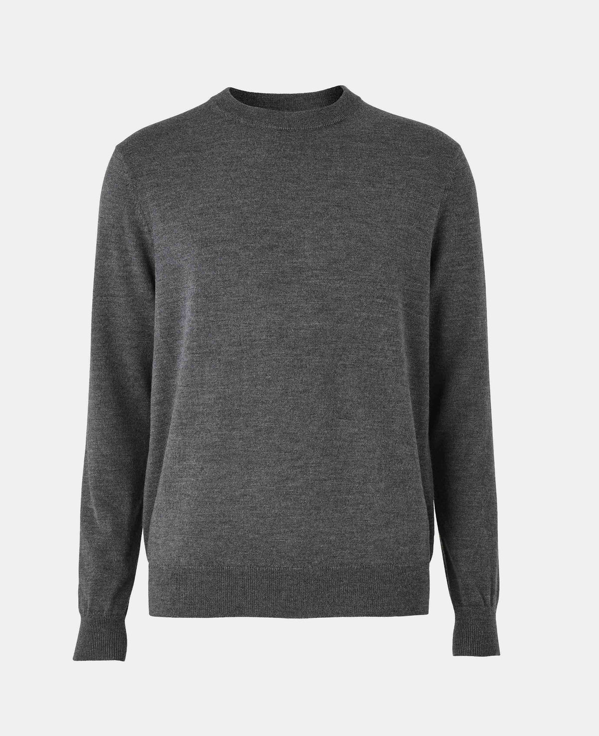 Dark Grey Merino Wool Crew Neck Jumper