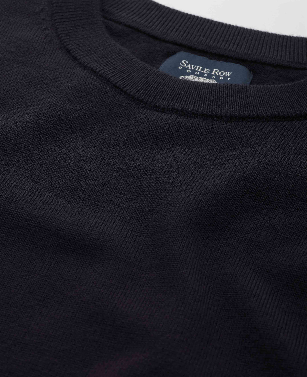 Navy Merino Wool Crew Neck Jumper