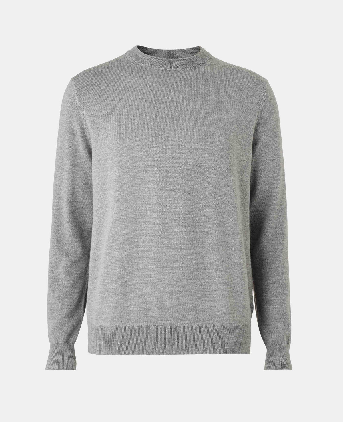Light Grey Merino Wool Crew Neck Jumper