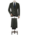 Olive Green Wool-Blend Suit