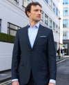 Navy Wool-Blend Tailored Suit