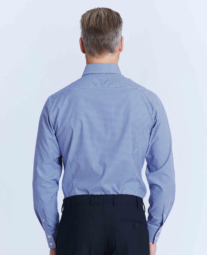 Seth Blue Gingham Check Made-To-Measure Shirt