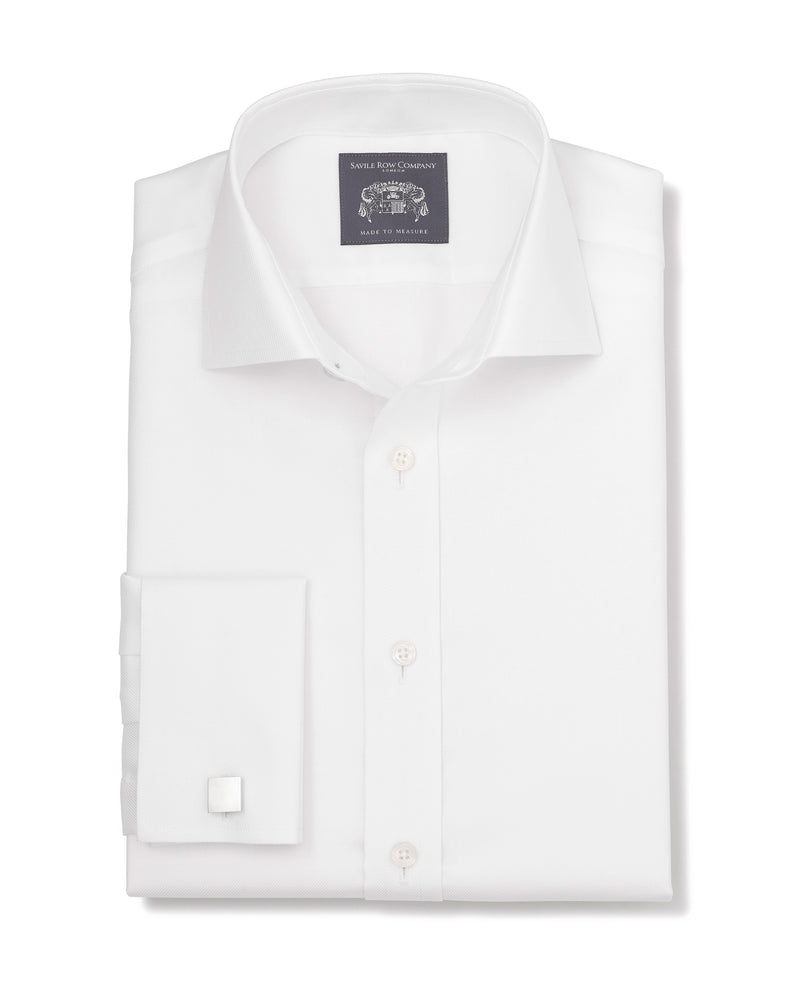 Men's Aubrey white twill made-to-measure shirt