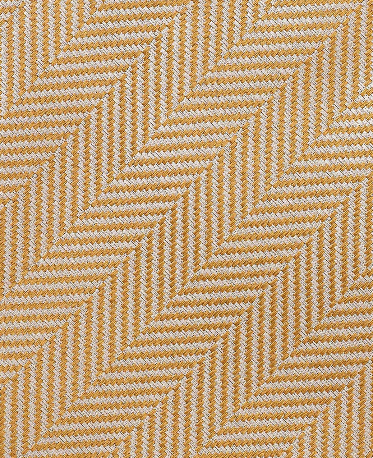 Men's Beige Herringbone Seven Fold Silk Tie fabric detail